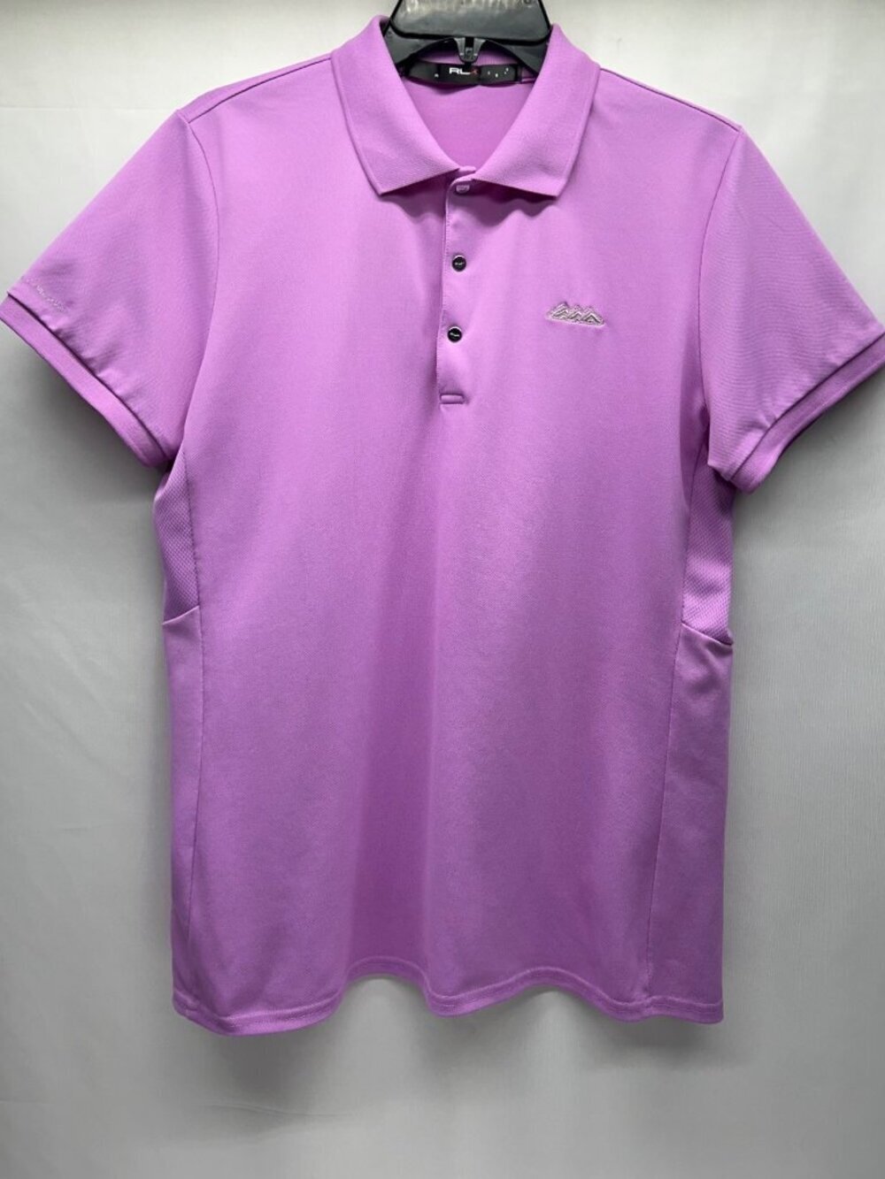 RLX Purple Short-Sleeve Performance Polo Shirt Snap Closure Breathable Mesh Pane